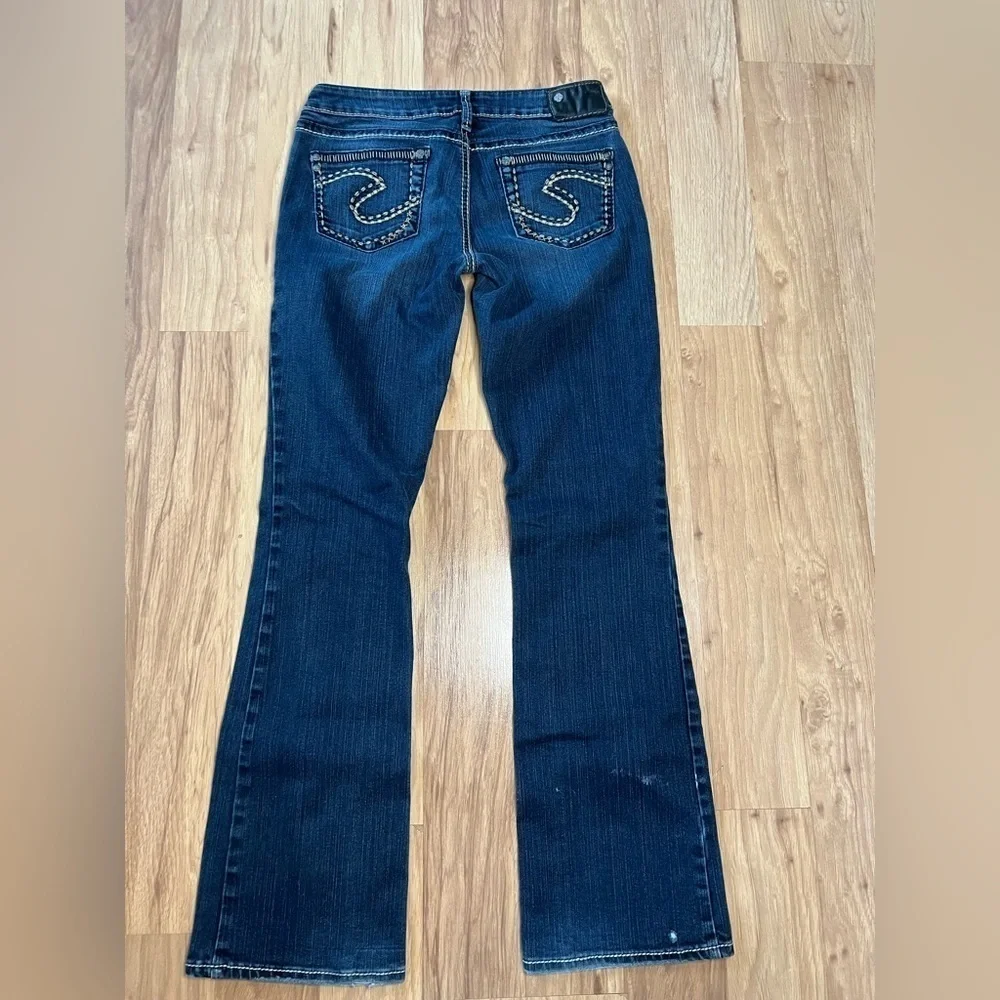 Silver Jeans Womens Aiko Boot Cut Blue Dark Wash Size 28